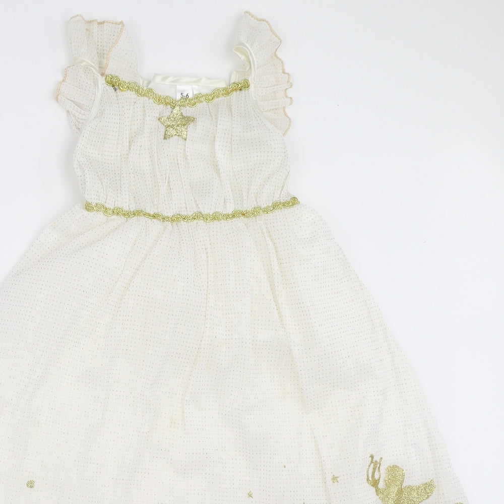 George Girls Ivory   Fit & Flare  Size 5-6 Years  - princess fancy dress