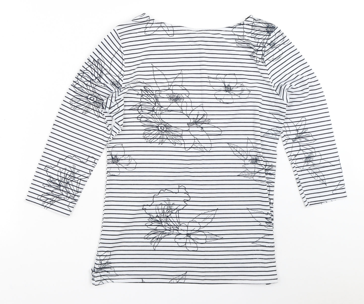 George Womens White Striped  Basic T-Shirt Size 10