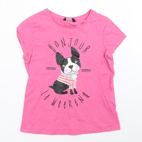George Girls Pink   Basic T-Shirt Size 8-9 Years