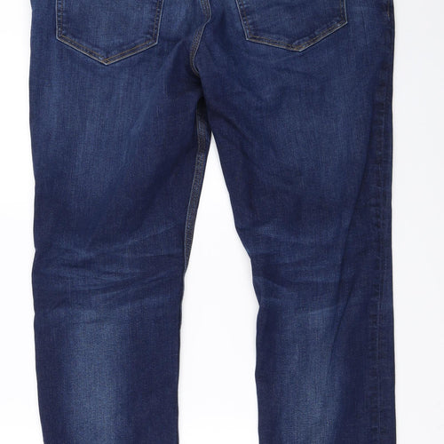 River Island Mens Blue  Denim Straight Jeans Size 36 in L31 in