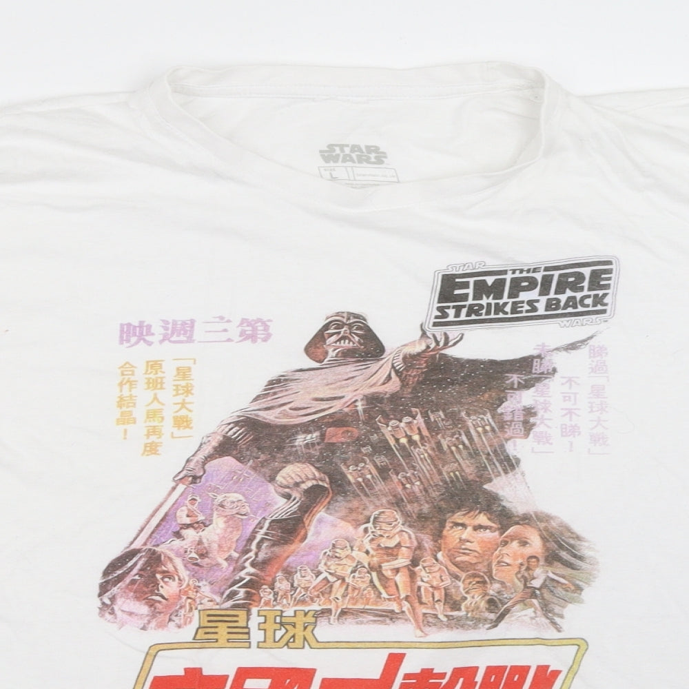 Star Wars Mens White    T-Shirt Size L  - star wars