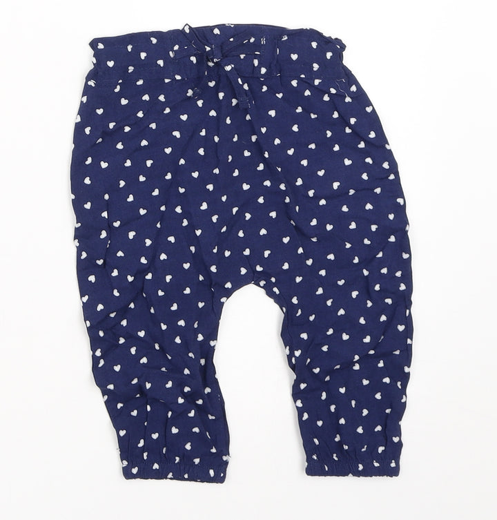 Pep&Co Girls Blue Capri Trousers Size 6-9 Months