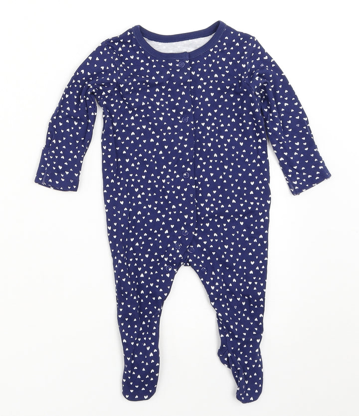 George Girls Blue Babygrow One-Piece Size 0-3 Months