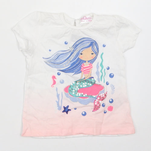So Cute Girls White   Basic T-Shirt Size 9-12 Months