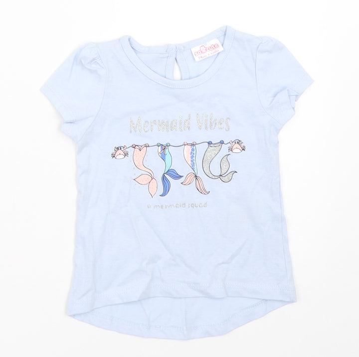 So Cute Girls Blue Basic T-Shirt Size 6-9 Months