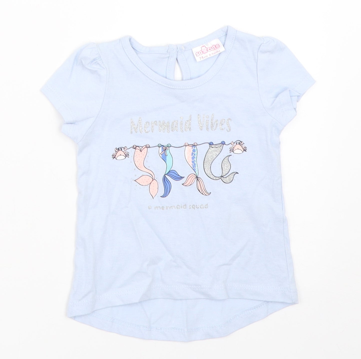 So Cute Girls Blue   Basic T-Shirt Size 6-9 Months