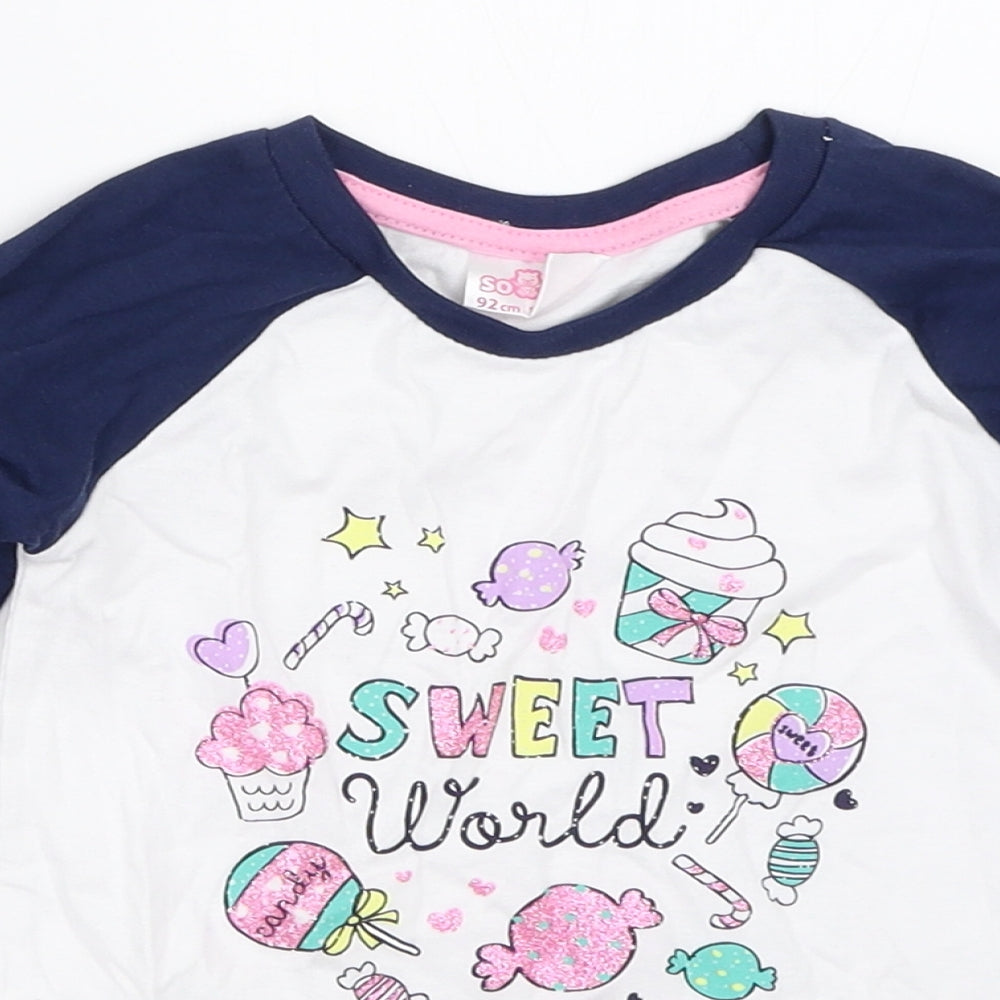 So Cute Girls White   Basic T-Shirt Size 18-24 Months