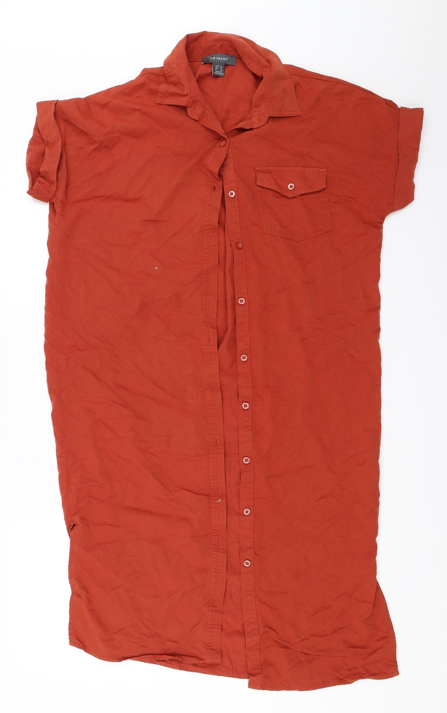 Primark Womens Orange   Shirt Dress  Size 10