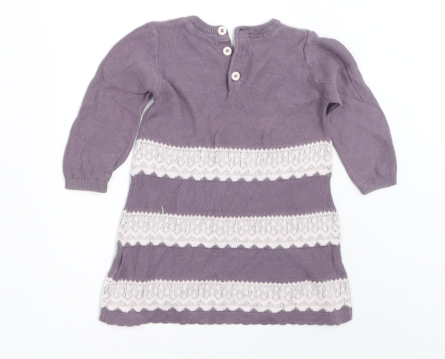 Marks and Spencer Girls Purple   Jumper Dress  Size 0-3 Months