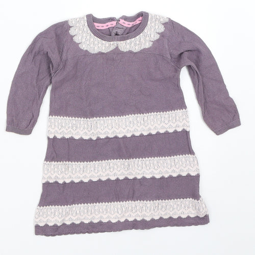 Marks and Spencer Girls Purple   Jumper Dress  Size 3-6 Months
