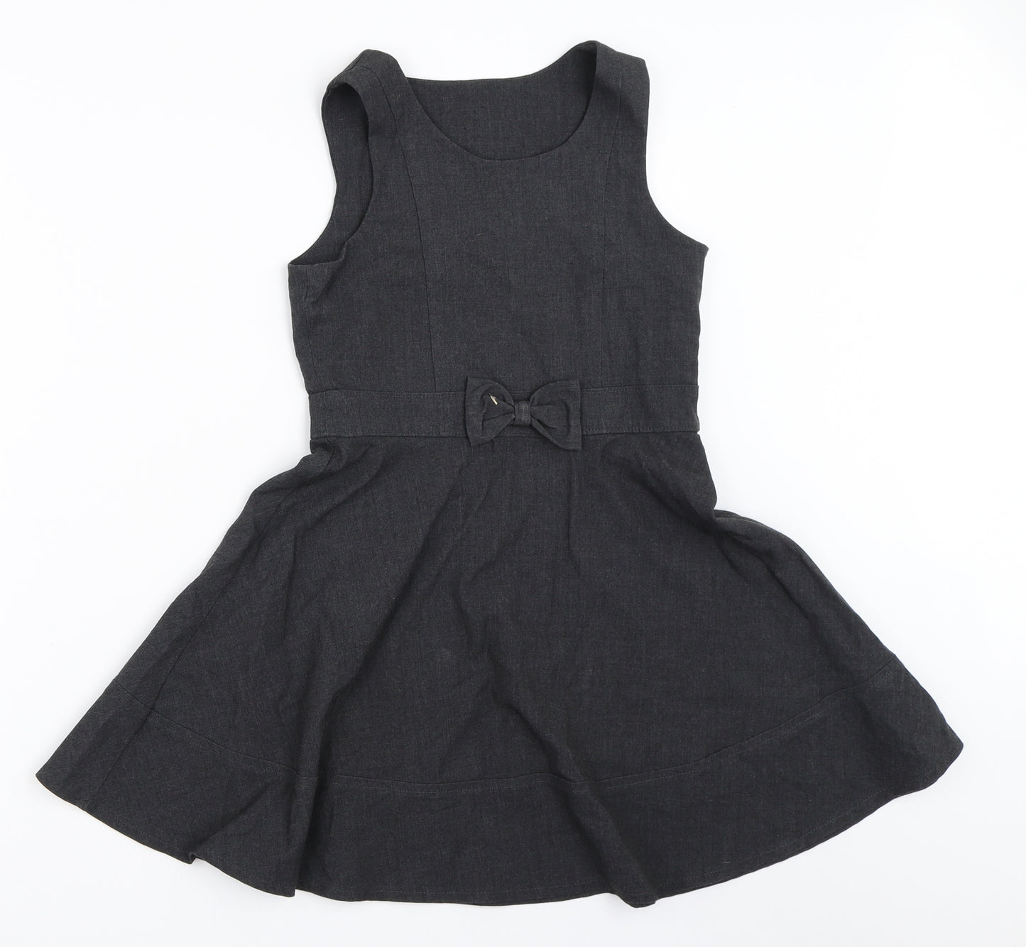 Matalan Girls Grey   Pinafore/Dungaree Dress  Size 7 Years  - school dress