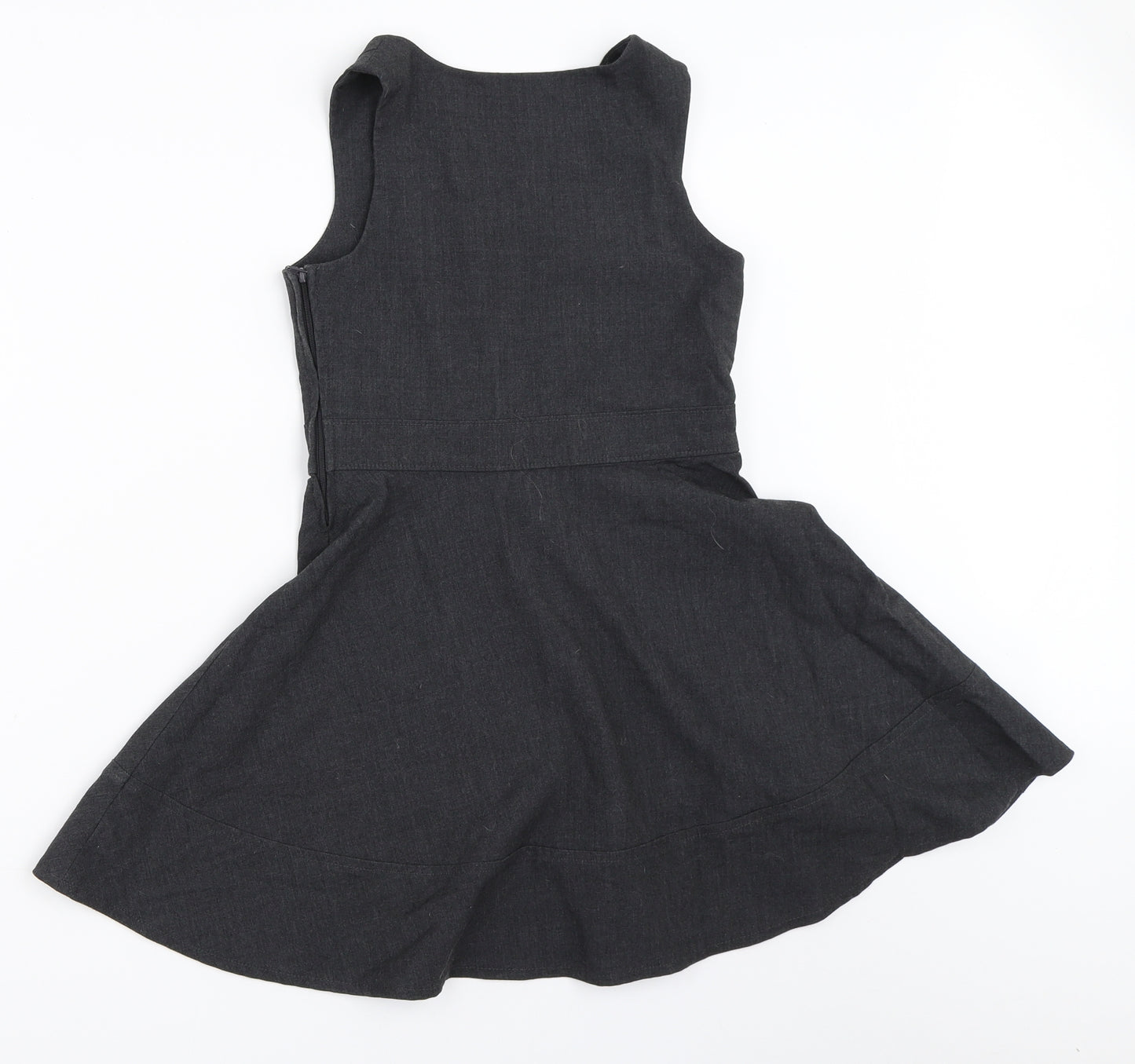 Matalan Girls Grey   Pinafore/Dungaree Dress  Size 7 Years  - school dress