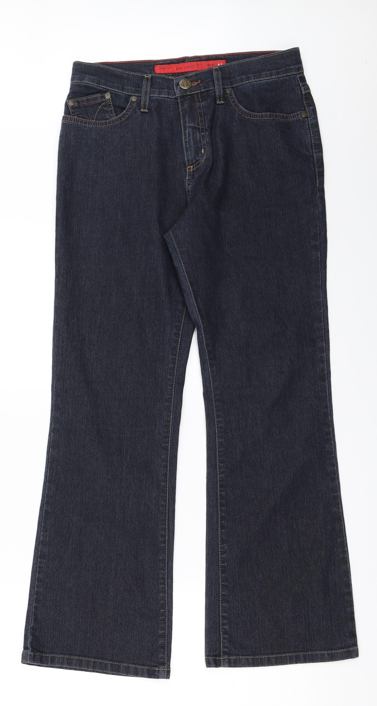 Per Una Womens Blue  Denim Bootcut Jeans Size 8 L28 in