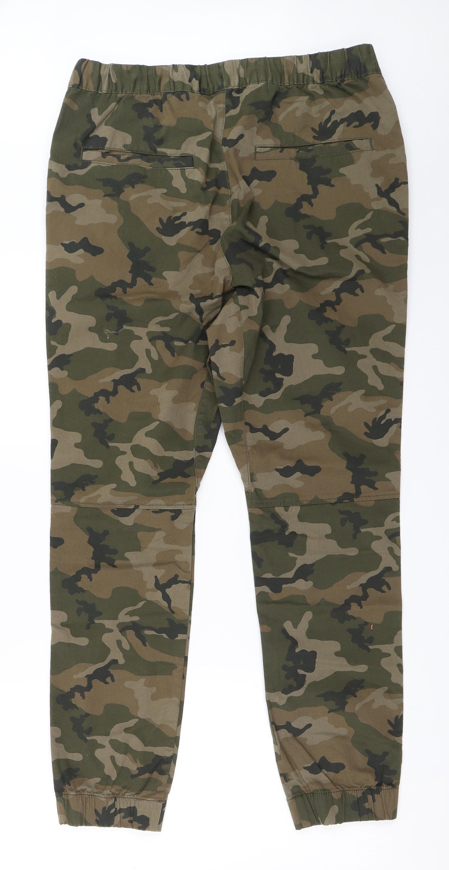 H&M Mens Green Camouflage  Jogger Trousers Size M L30 in
