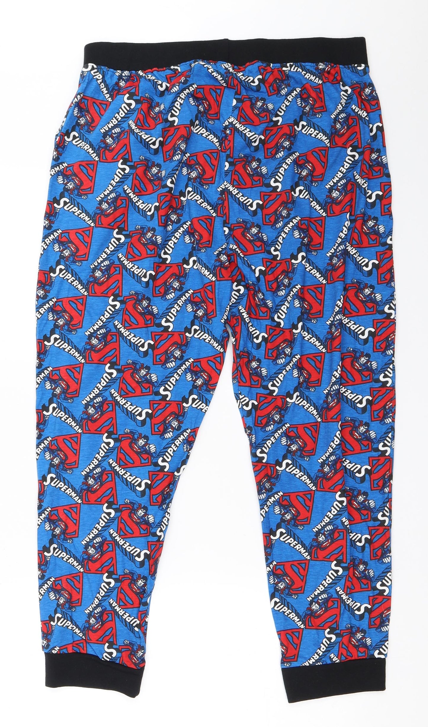 Preworn Mens Blue Solid   Pyjama Pants Size L  - superman