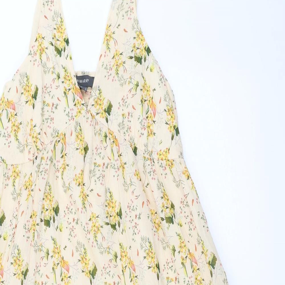 Primark Womens Beige Floral  Fit & Flare  Size 6