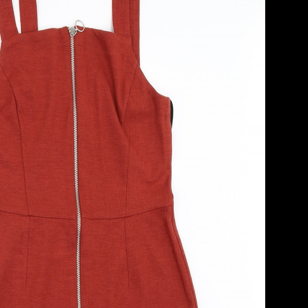 Primark Womens Orange   Pinafore/Dungaree Dress  Size 14