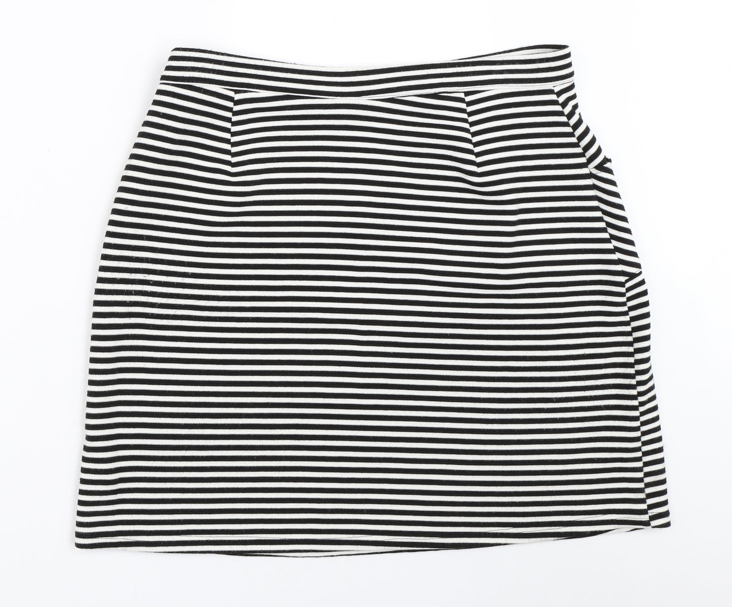 Papaya Womens Black Striped  Mini Skirt Size 14
