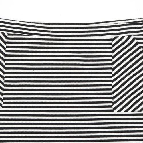 Papaya Womens Black Striped  Mini Skirt Size 14