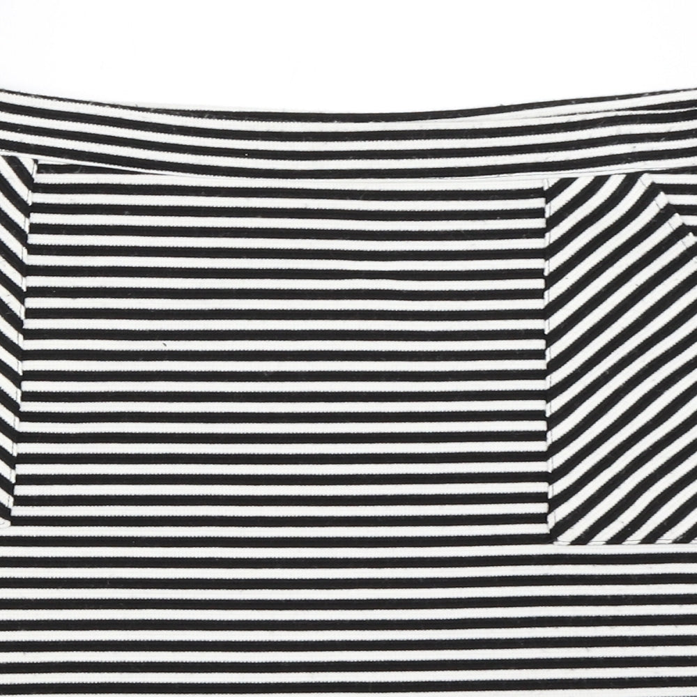 Papaya Womens Black Striped  Mini Skirt Size 14