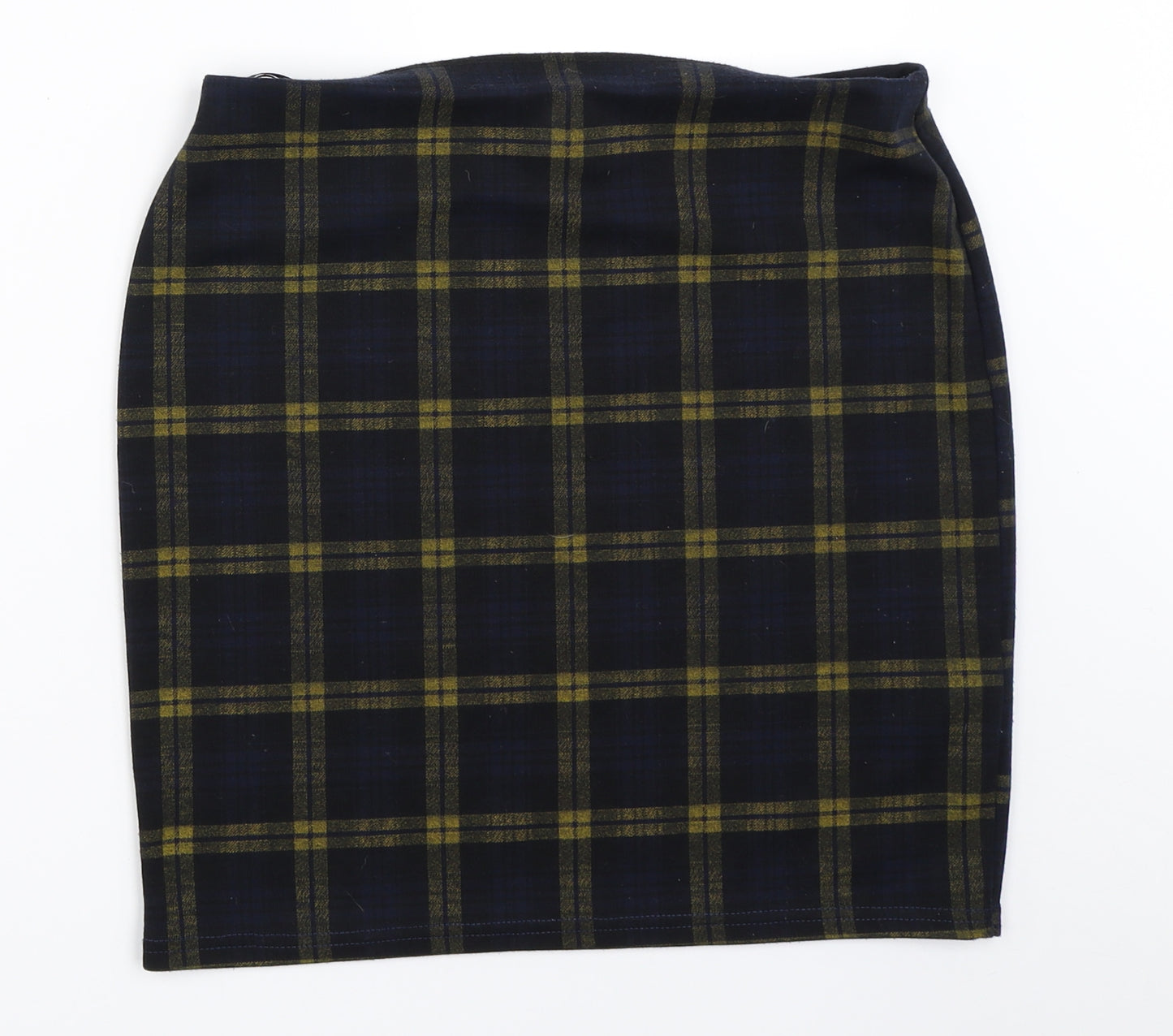 New Look Womens Blue Check  Mini Skirt Size 14