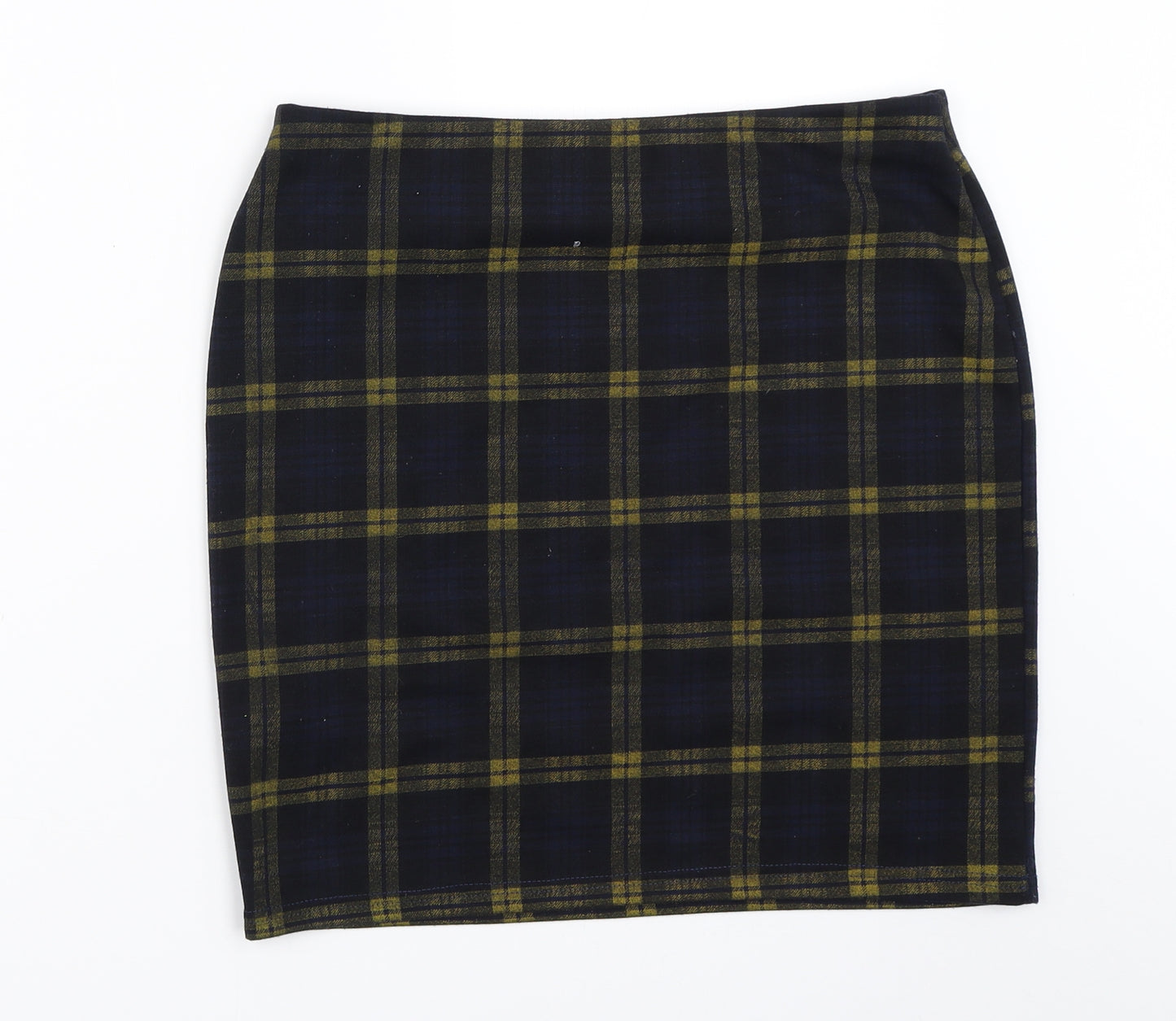 New Look Womens Blue Check  Mini Skirt Size 14