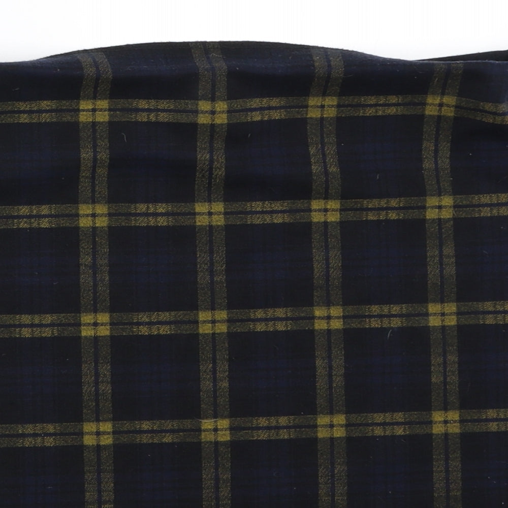 New Look Womens Blue Check  Mini Skirt Size 14