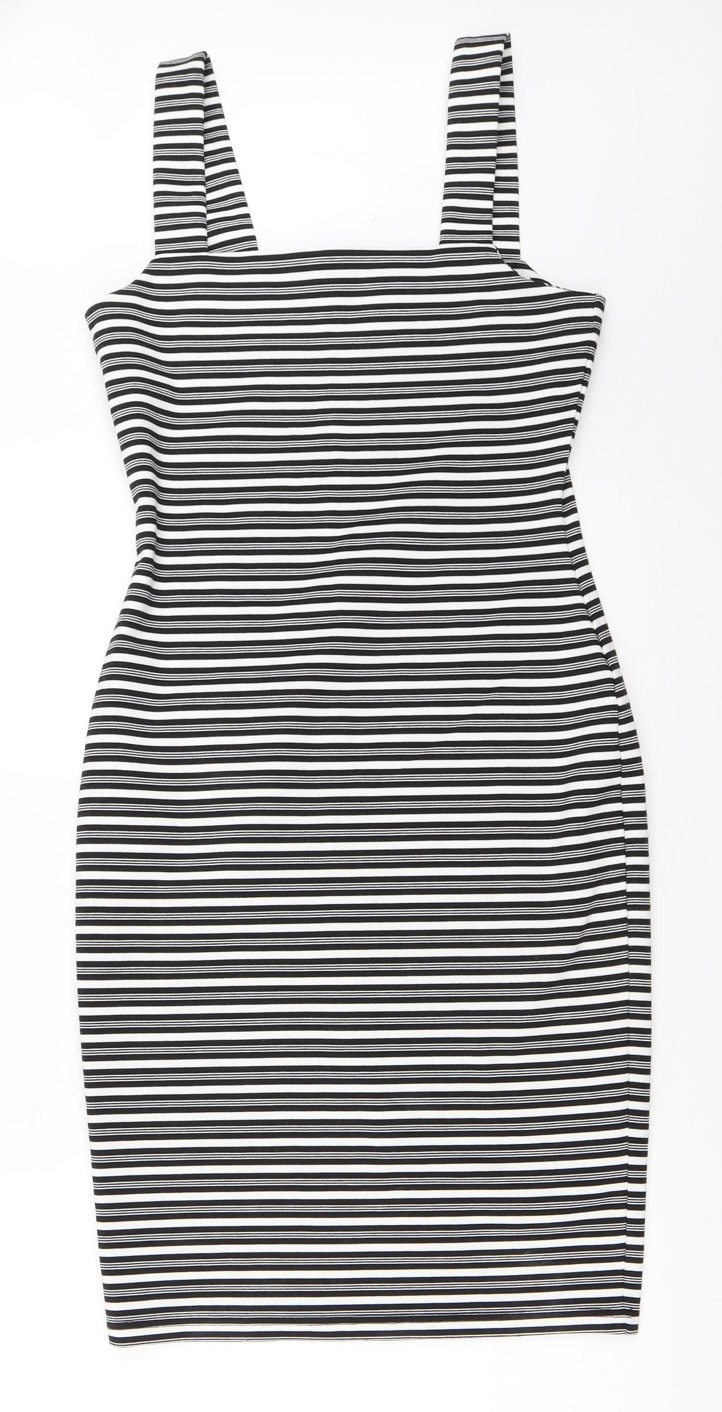 Primark Womens Black Striped  Bodycon  Size 14