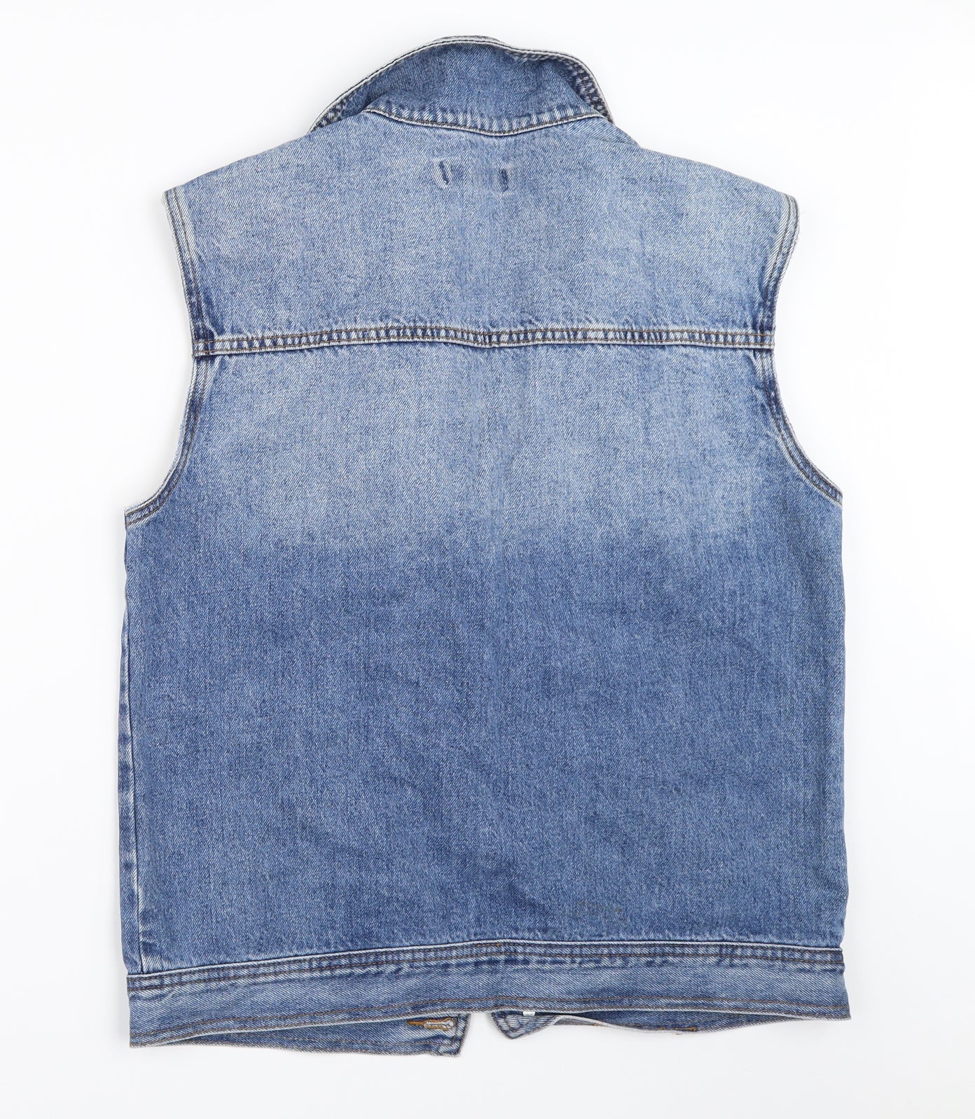 Topman Mens Blue  Denim Jacket Waistcoat Size M