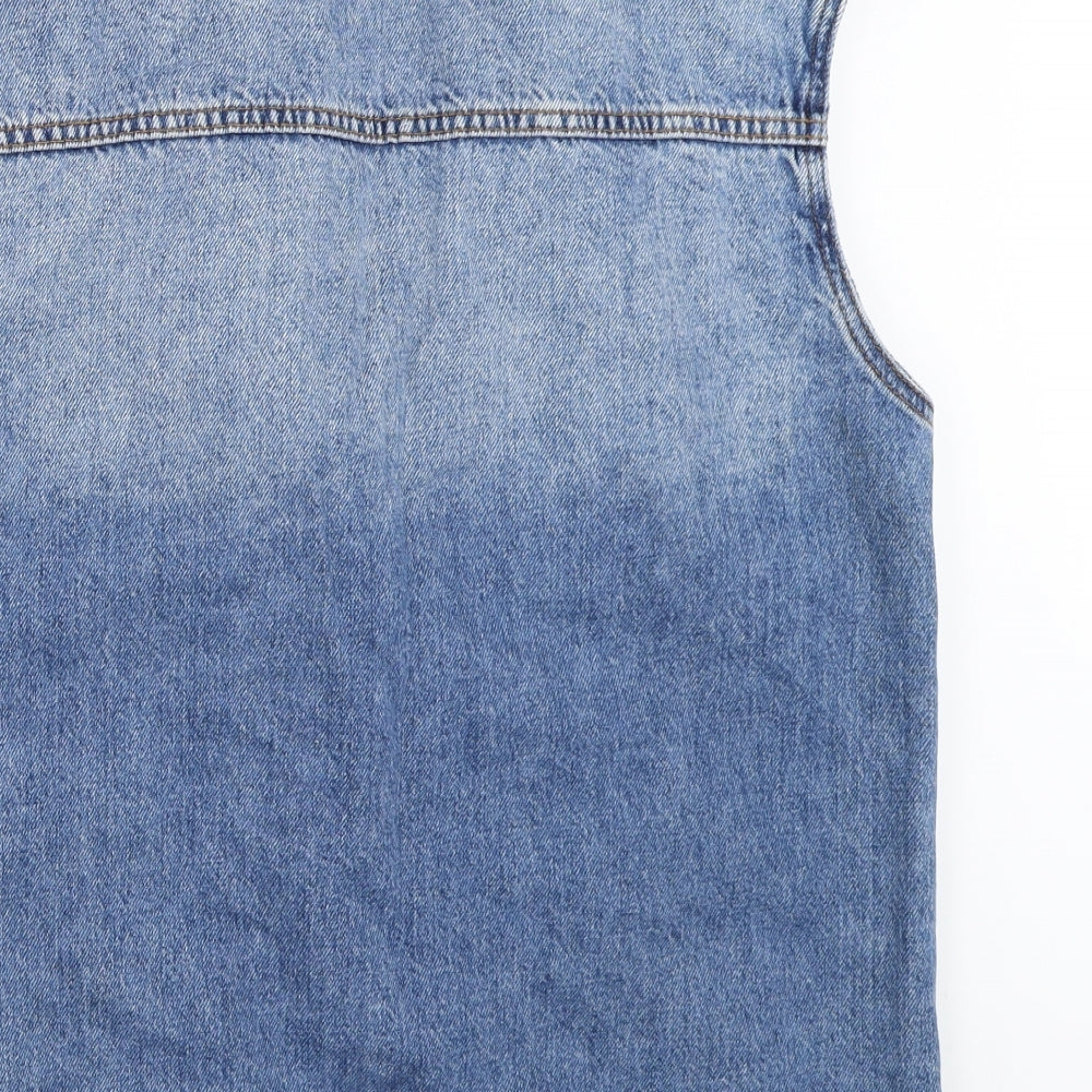 Topman Mens Blue  Denim Jacket Waistcoat Size M