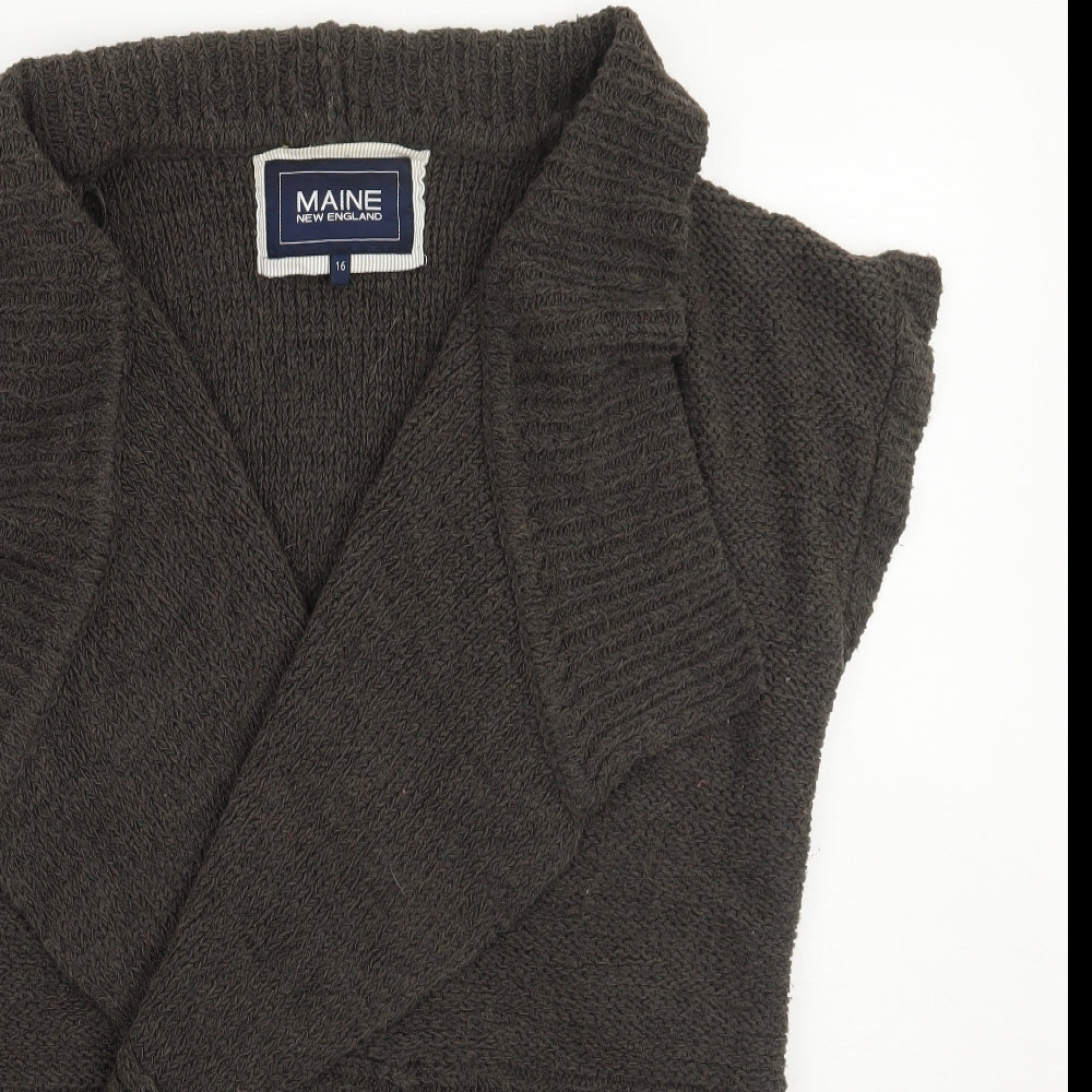 Maine Womens Brown   Cardigan Jumper Size 16