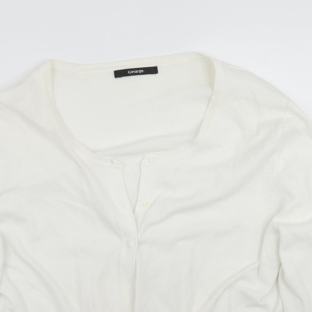 George Womens White   Cardigan Jumper Size 20