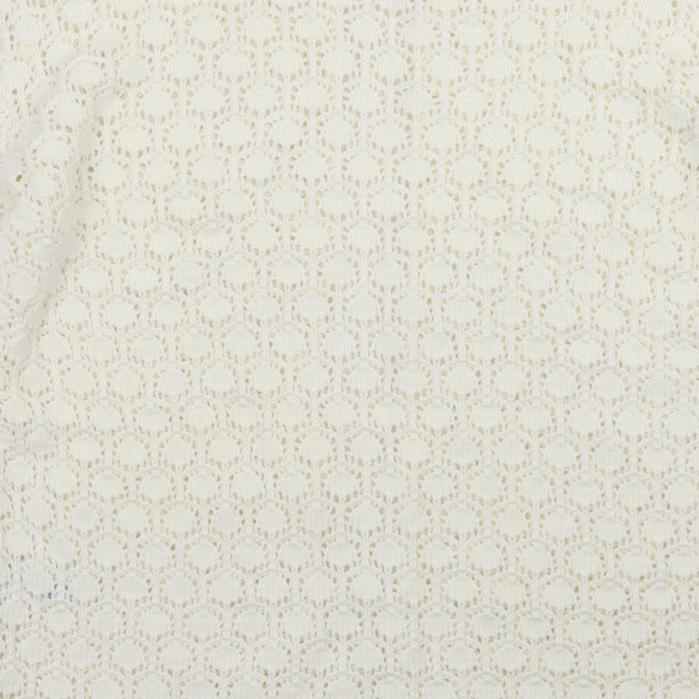 Kaliedoscope Womens White Floral  Pullover Jumper Size 12