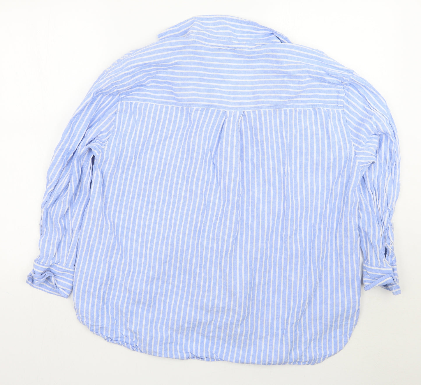 F&F Womens Blue Striped  Basic Button-Up Size 16