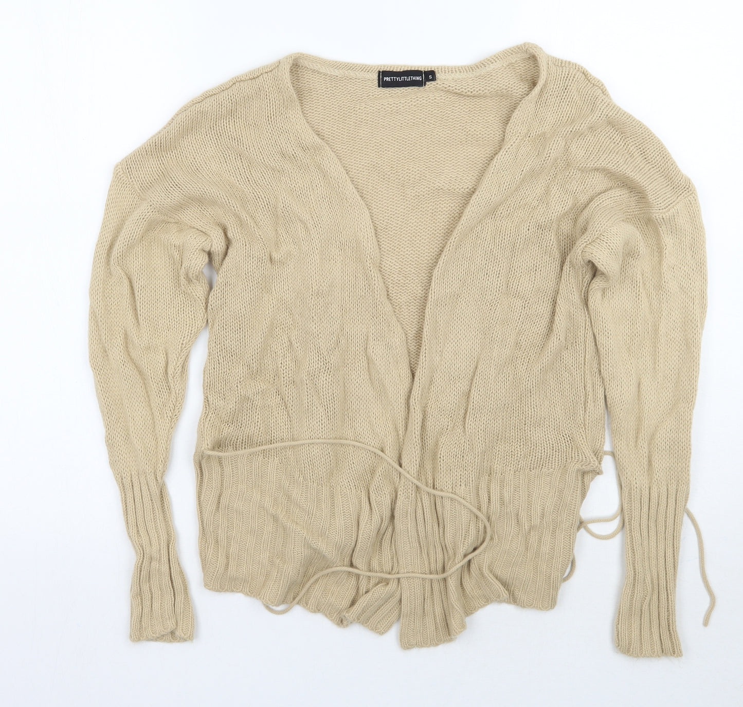 PRETTYLITTLETHING Womens Beige   Cardigan Jumper Size S
