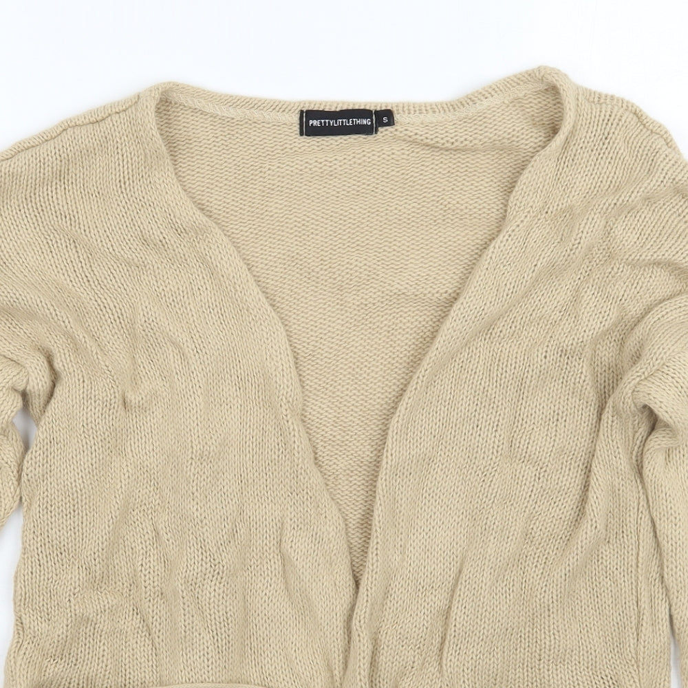 PRETTYLITTLETHING Womens Beige   Cardigan Jumper Size S