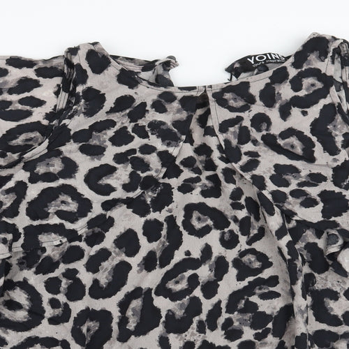 Yoins Womens  Animal Print  Basic Blouse Size XL