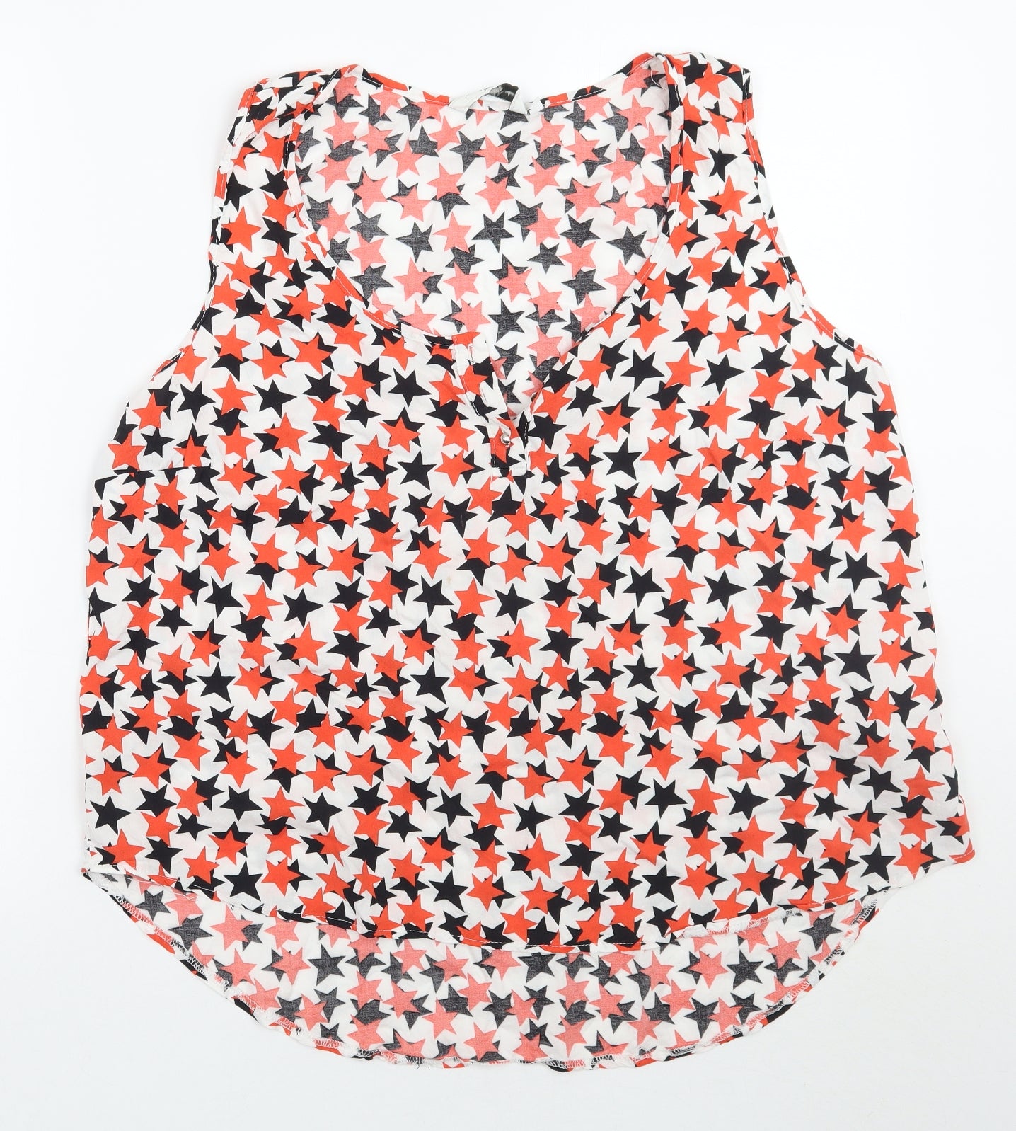 Newlook Womens White Geometric  Basic Tank Size 18