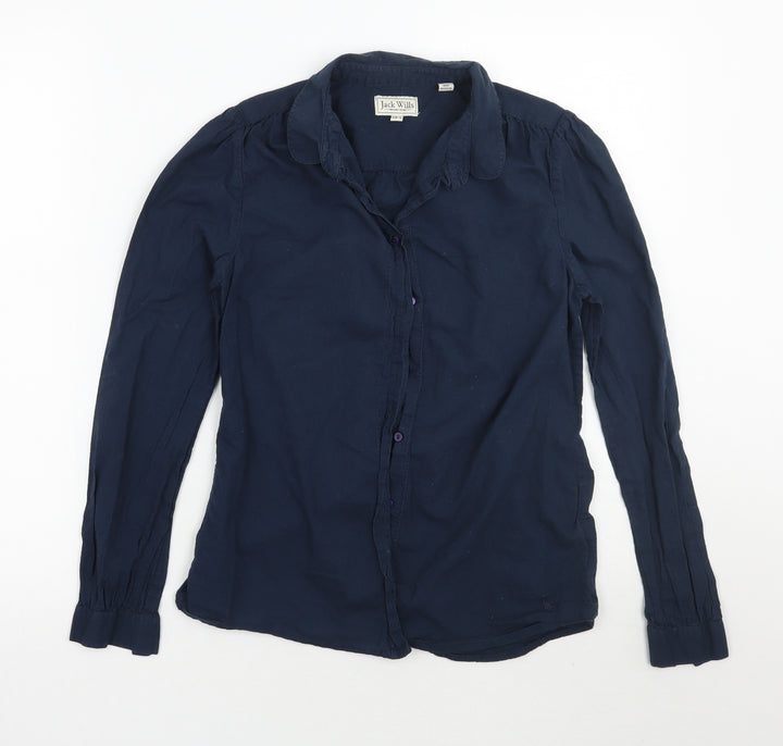 Jack Wills Womens Blue Basic Button-Up Size 8