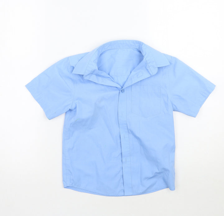 TU Boys Blue Basic Button-Up Size 6 Years