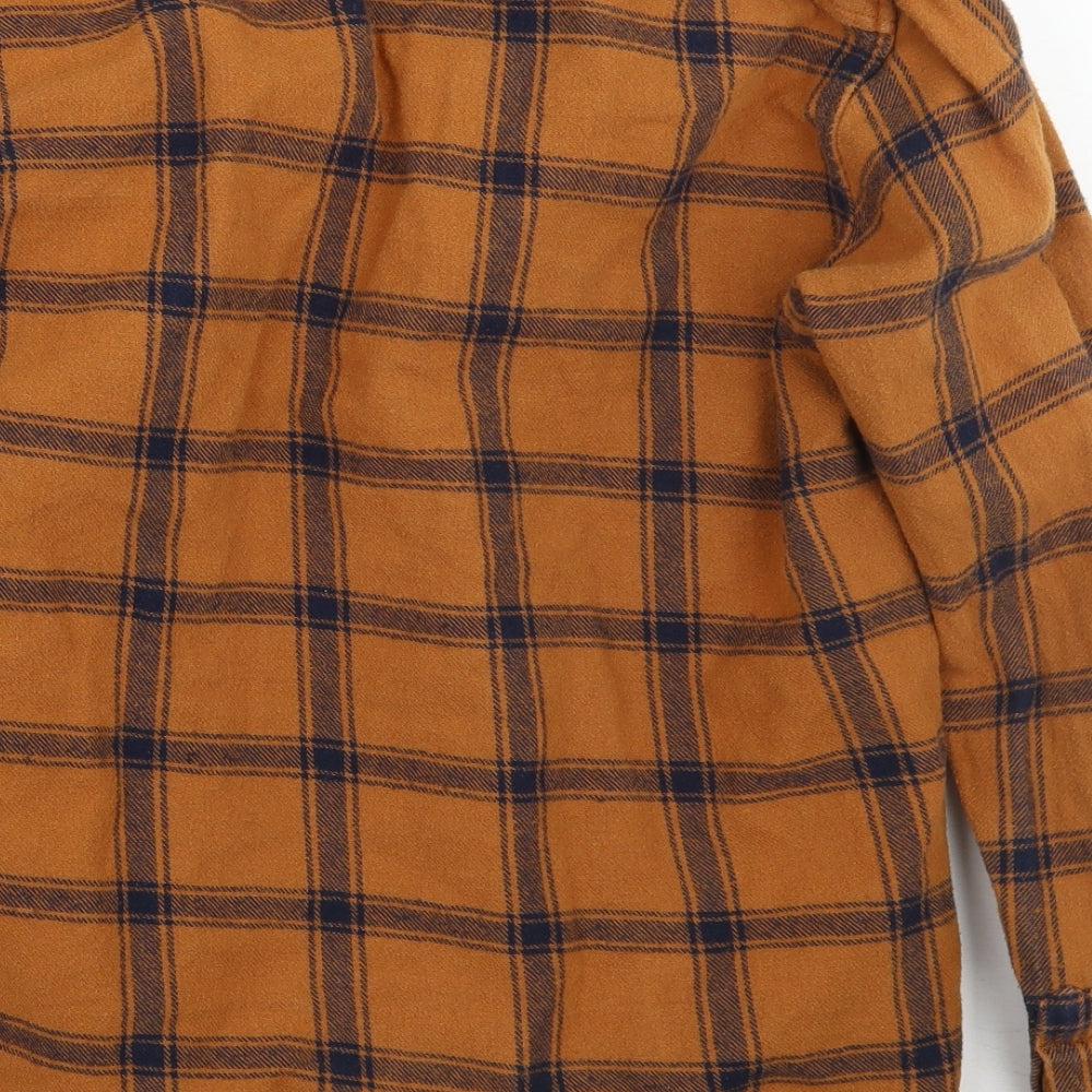 Pull & bear Mens Brown Check   Button-Up Size M