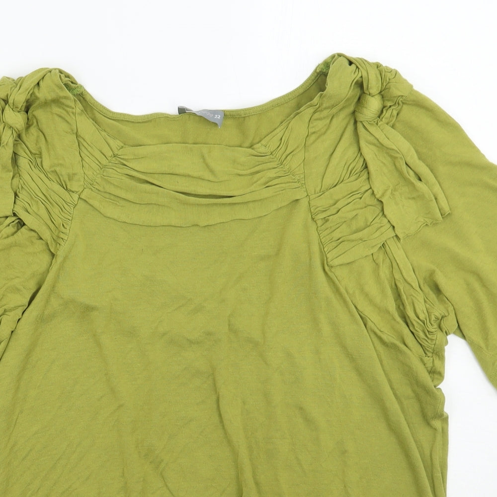 Per Una Womens Green   Basic T-Shirt Size 22