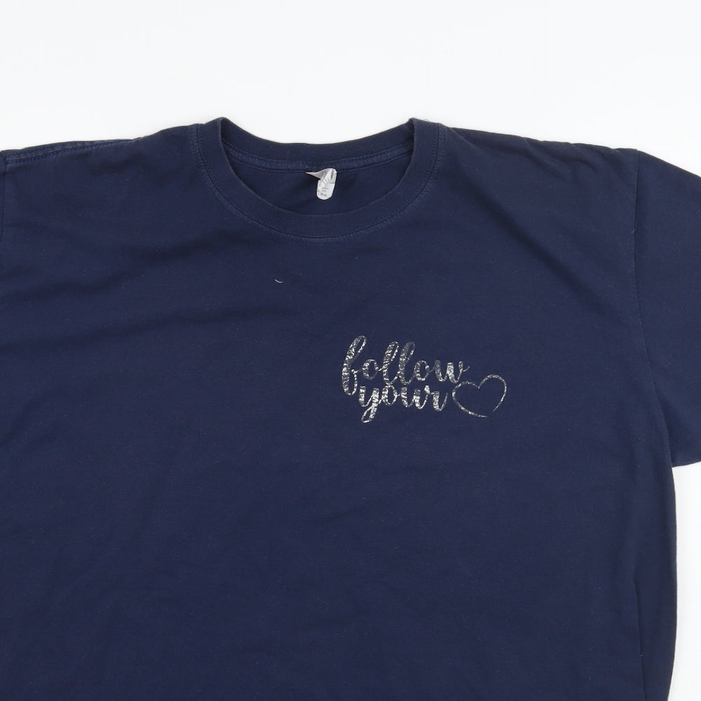 Gildan Womens Blue   Basic T-Shirt Size L