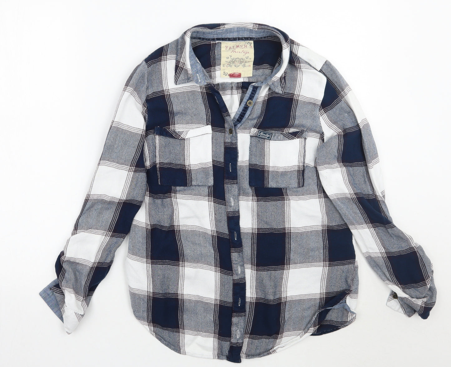 falmer heritage Womens Blue Check  Basic Button-Up Size 12