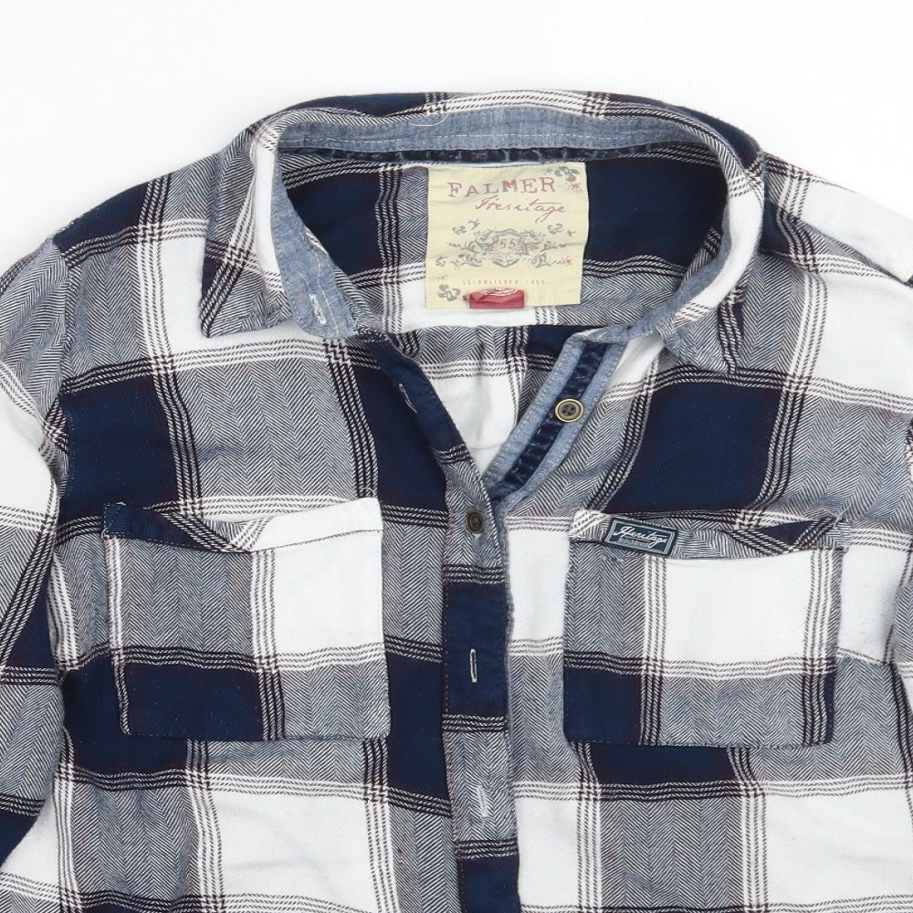 falmer heritage Womens Blue Check  Basic Button-Up Size 12