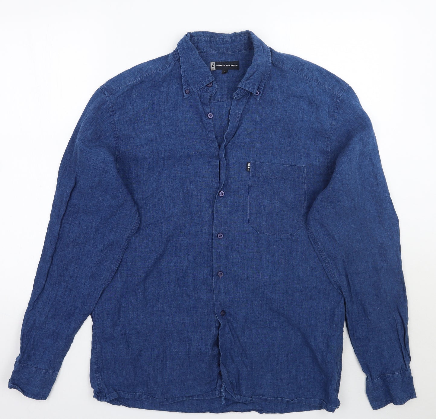 Daniel Hechter Mens Blue    Button-Up Size L