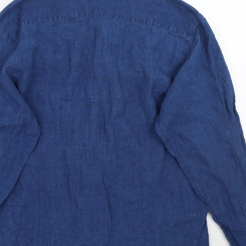 Daniel Hechter Mens Blue    Button-Up Size L