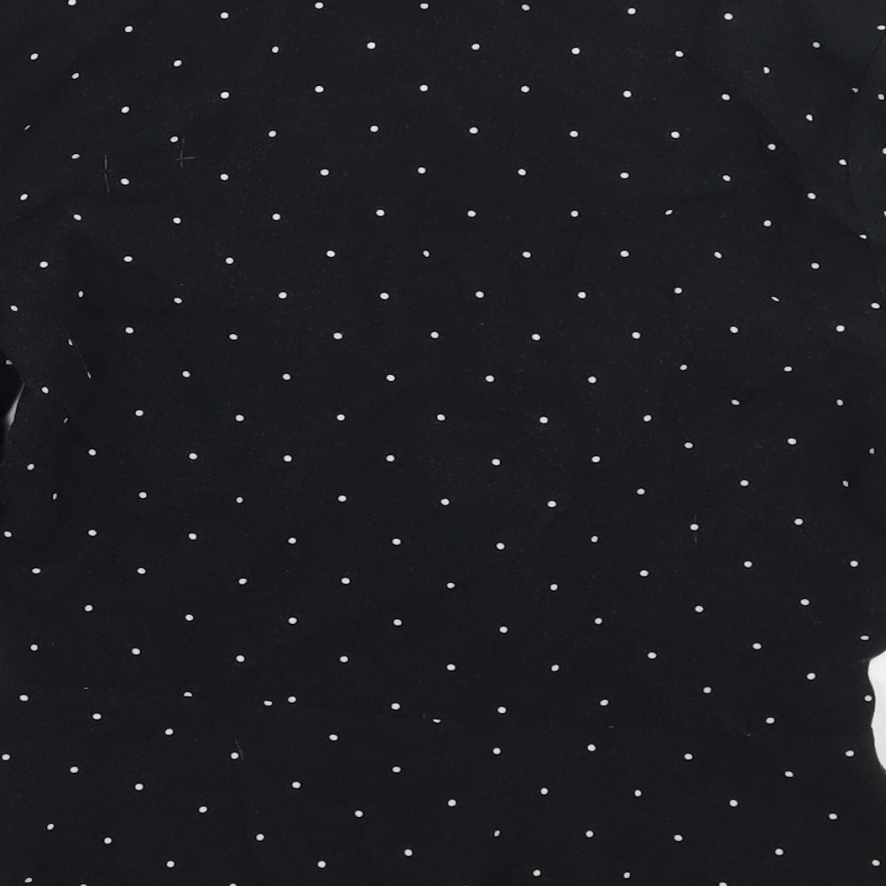 MRP Womens Black Polka Dot  Basic Button-Up Size L
