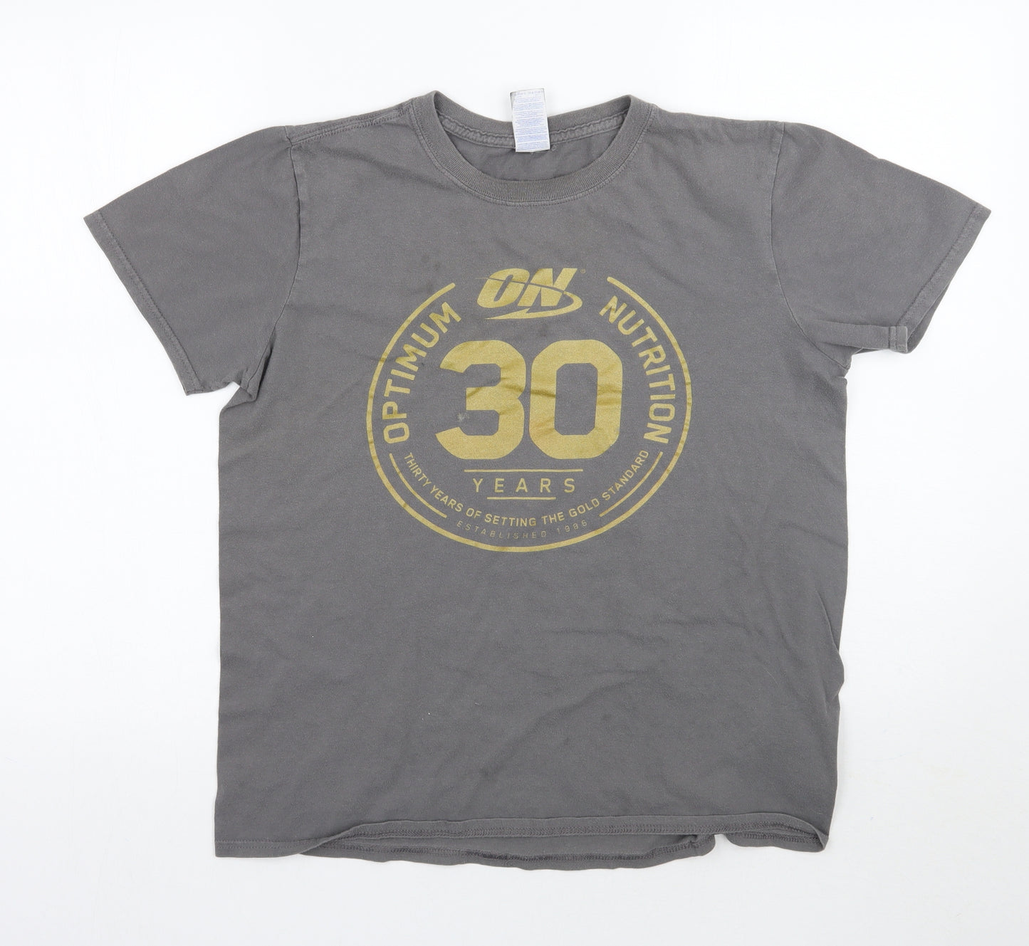 Gildan Mens Grey    T-Shirt Size M