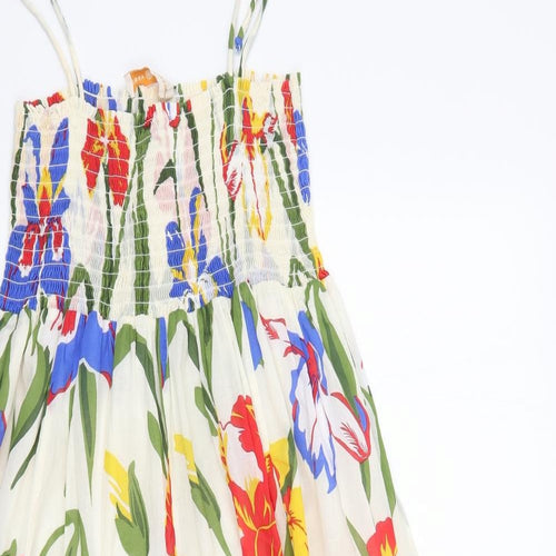 Tory Burch Womens Ivory Floral  A-Line  Size M